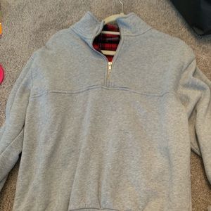 Brandy melville quarter zip plaid inside